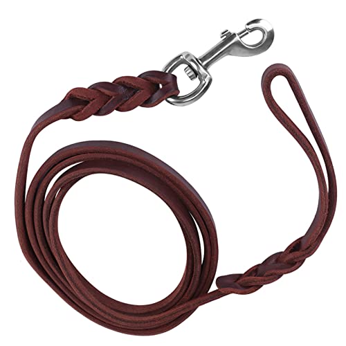 Guinzaglio per Cani Yctze - Cintura in Pelle Resistente per Camminare, Correre e Allenarsi - Adatto per Cani di Piccola e Media Taglia (La lunghezza del materiale è di 1,5 metri