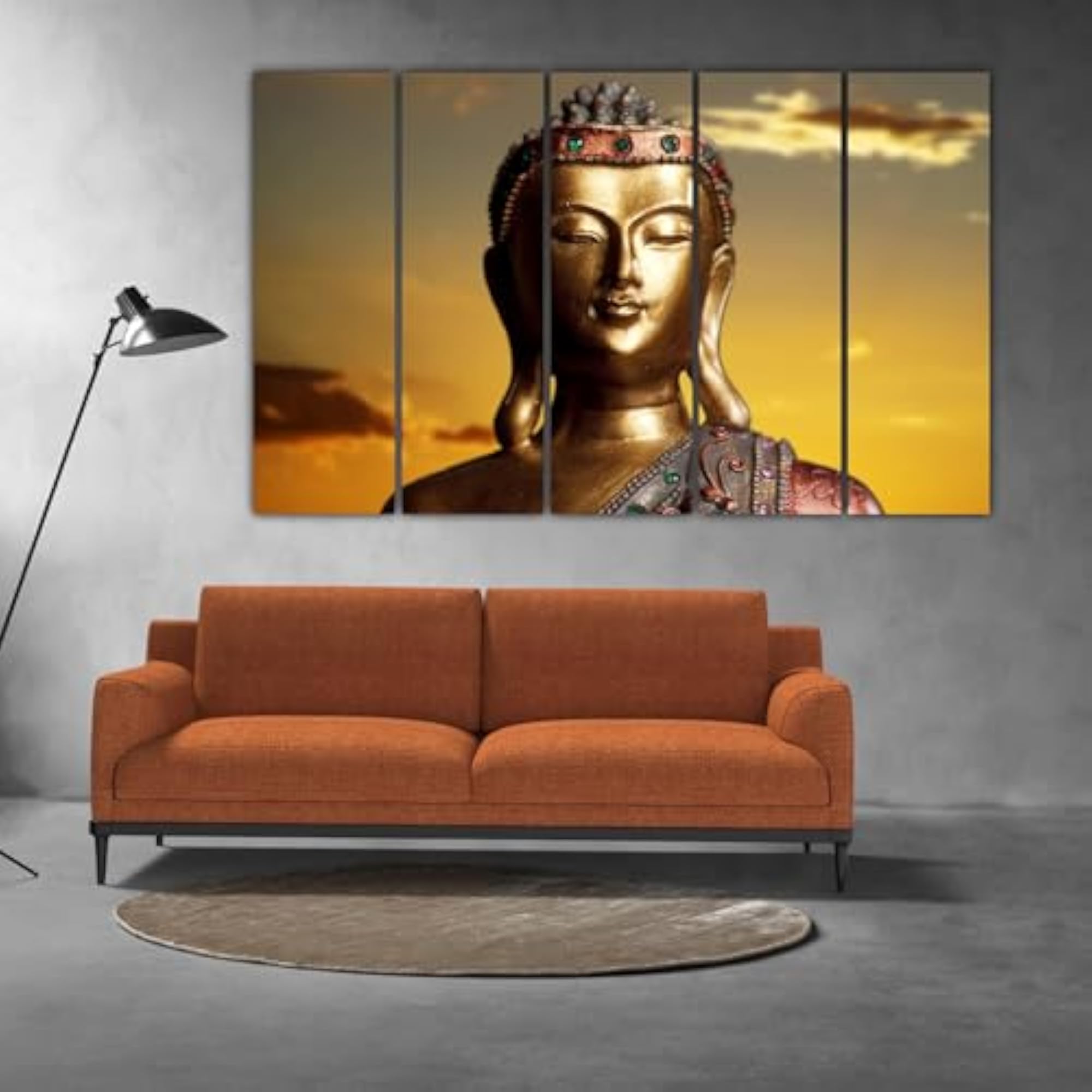 Buddha Canvas Multiple Frames Painting Set of 5