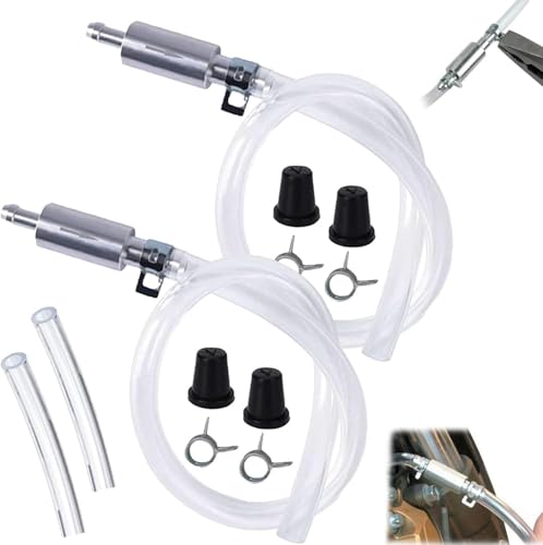 Brake Bleeder Hose one Way Check Valve, Motorcycle Brake Bleeder Kit, One Way Check Valve Tube Bleeding Tool Kit for Hydraulic System Bleeding for Car Motorcyle Clutch, Soft Tube with Metal Clips 2PC