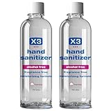 X3 Clean Hand Sanitizer REFILL – Alcohol Free, Family Safe, Fragrance Free, Moisturizing, Kills 99.9% Germs, Made in USA, Refill for Foaming Pump and Travel Size Spray – 16 FL OZ (2 PACK)