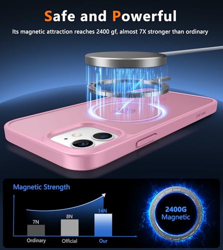 Image of FNTCASE for iPhone 12 Phone Case: for iPhone 12 Pro Magnetic Matte Textured Military Grade Drop Protection Translucent Cell Cover - Slim Durable Shockproof Protective Bumper