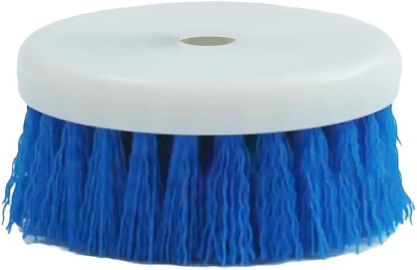 Stiff Bristle Disc Brush Hand Drill, Nylon Cleaning Wheel with Connecting Sink Removal, Round Polishing Head Wood, Blue(Blue nylon)