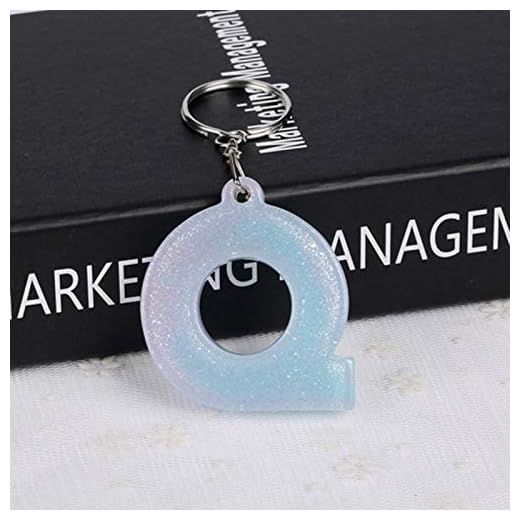 Nyckelring 1 ST NYCKELRING Rosa/blå engelska ord engelska brev nyckelring glitter harts A till Q handväska charm för kvinna