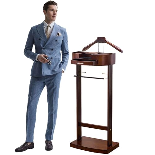 Porte-manteau en bois massif haut de gamme avec tiroir d'organisation chic