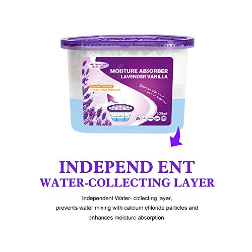 CANAGER 3 Packs Lavender Vanilla,3 Packs Fresh Scent, Moisture Absorber for Closet,Bedroom,Kitchen,Bathroom-6 Packs,12.5oz,Traps Moisture for Fresher,Cleaner Air