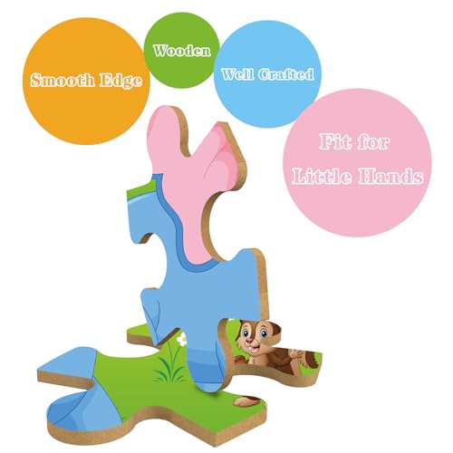 Puzzles for Kids Ages 3-5 Toddler Wooden Toys Montessori Learning Education Preschool Sets Games for Boy Girl 3 4 5+ Years Old, Pack of 6 (20 Pieces) - Image 4