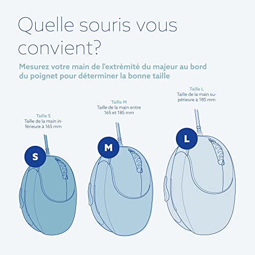 Souris ergonomique verticale sans fil gaucher PC noir