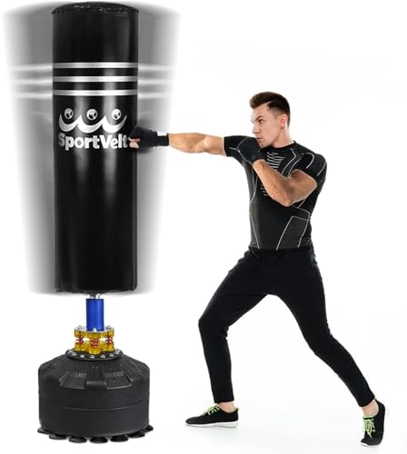 SportVelt® Freestanding Punching Bag with Stand Adult - 69" 220lb Heavy Boxing Bag with Suction Cup Stand - Men Standing Punching Bag for Adults for Home and Gym