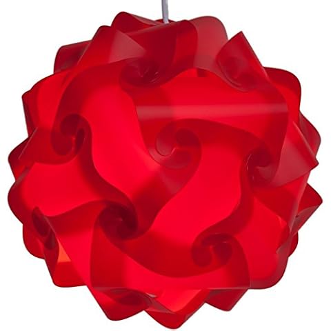 Lightingsky 10" IQ Lamp Shade Toy Self DIY Assembled Puzzle Lights for Room Decoration (Red, M-10 inch) Cover