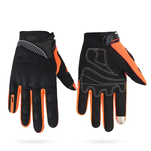 YGLONG Guantes Moto Guantes de la Motocicleta de los Hombres Que compite con la Moto de Motocross Moto Riding Finger Motocicleta Transpirable Verano Lleno (Color : SU 09 Orange, Size : L) Cover