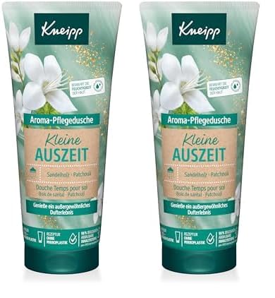 Kneipp Aroma-Pflegedusche Kleine Auszeit - Bewahrt die Feuchtigkeit der Haut - Rezeptur ohne Mikroplastik- vegan - 200ml (Packung mit 2)