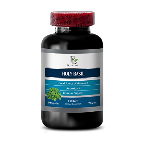 antioxidant nutritional supplements - HOLY BASIL EXTRACT (DIETARY SUPPLEMENT) - immune support supplement - tulsi holy basil - holy basil capsules - holy basil powder capsules - 1 Bottle 60 Capsules