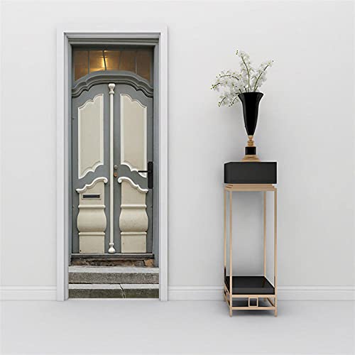 YQLKD Porte Sticker Mural Papier Arrêt De Porte Vintage Papier Peint De Porte Auto-Adhésif PVC Home Poster Mural