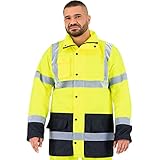 WASSERDICHT UND WINDDICHT: Unsere HELIX Warnschutzjacke Winter hält dich bei der Arbeit kuschelig warm und bietet gleichzeitig Windschutz. Die Winter Arbeitsjacke Herren hat auch eine einziehbare Kapuze, um den Kopf zu bedecken, und einen winddichten Ausschnitt.