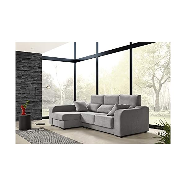ECCOX Sofá Chaise Longue Zafiro de 3 Plazas Asientos Deslizantes