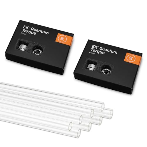EKWB EK-Quantum �g���N12mm���k�p�� (12�p�b�N) 12mm�A�N�������W�b�h�`���[�u (500mm x 8) �R���{ �T�e��Ti�J���[