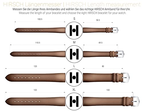 Hirsch London Alligator Leather Watch Strap - 14Mm, 16Mm, 17Mm, 18Mm, 19Mm, 20Mm, 21Mm, 22Mm - Length - Attachment Width / Buckle Width - Quick Release Watch Band (M - 16Mm / 14Mm, Blue Band / Gold Buckle) #TOP7