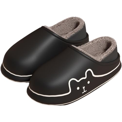 Women's Fuzzy Slippers EVA Thick Sole Cotton Fluffy Memory Foam Lightweight Comfy House Slippers Cozy Faux Fur Soft Plush Couple Slides Anti-Skid Indoor Outdoor Home Bedroom