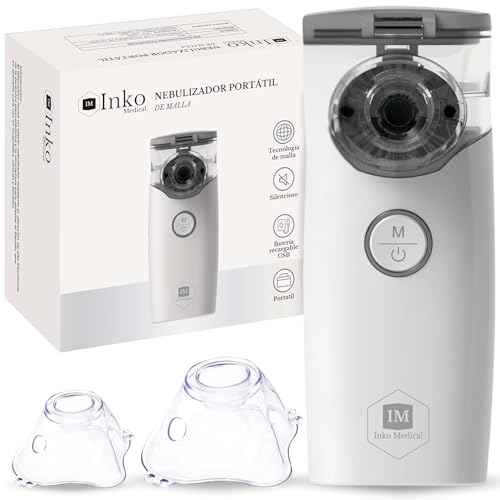 Inko Medical Nebulizador Nasal Portátil para Bebés, Niños y Adultos, Inhalador Nasal Silencioso, Nebulizador de Malla, Bateria Recargable USB