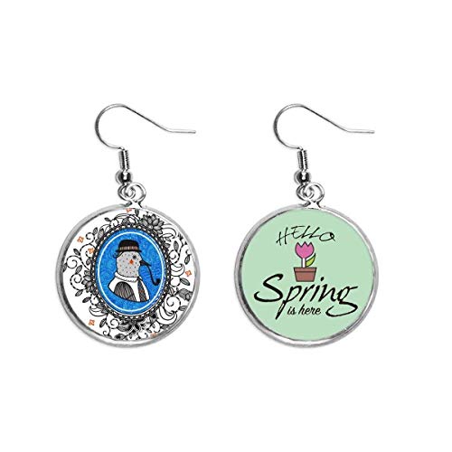 Pendientes de paloma con ilustración floral para un regalo de primavera