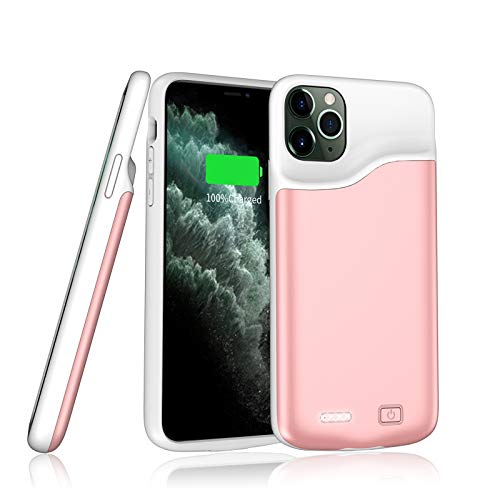 Battery Case for iPhone 11 Pro, [6000mAh] Charging Case Rechargeable Battery Charger Case Portable Protective Extended Backup Battery Cover Compatible with iPhone 11 Pro (5.8'), (Rose Gold)
