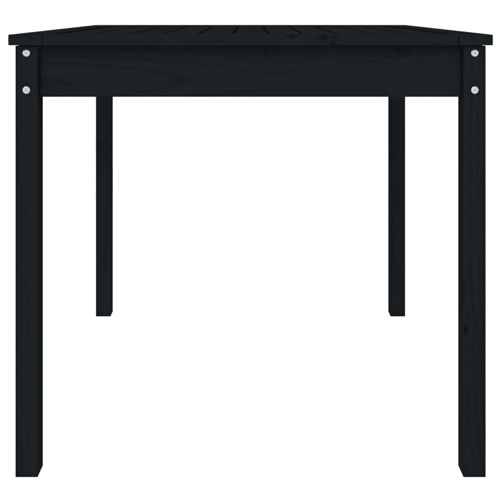 Stół ogrodowy, czarny, 82,5 x 82,5 x 76 cm, z litego drewna sosnowego, klasyczny stół outdoorowy na taras, balkon i do ogrodu, stabilna drewniana rama z wytrzymałym blatem, prosty