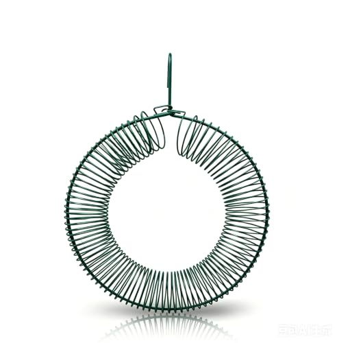 2 Pack Peanut Bird Feeder, Hanging Peanut Wreath Bird Feeder, Metal Round Feeder for Outdoor Birds & Squirrels Feeding, Whole Peanut Ring Bird Feeder with Hanging Hook, Rustproof & Weatherproof