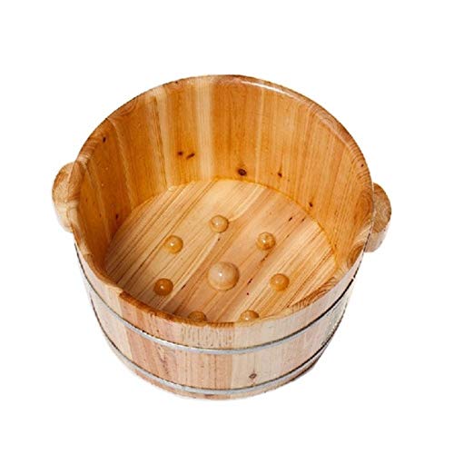 INSTO Sólido Madera Pedicure Lavabo,Baño de Pies Barril,Los Pies Bañera Fumigación Barril,Hogar Pie Masaje Barril Durable/B / 36×30×21cm Cover