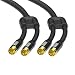 Produktbild HDGear AC0240-100 Premium Audio Verbindungskabel vergoldeten Steckkontakten, 2x Cinch-Stecker (L/R) auf 2x Cinch-Stecker (L/R) (10,0m), schwarz