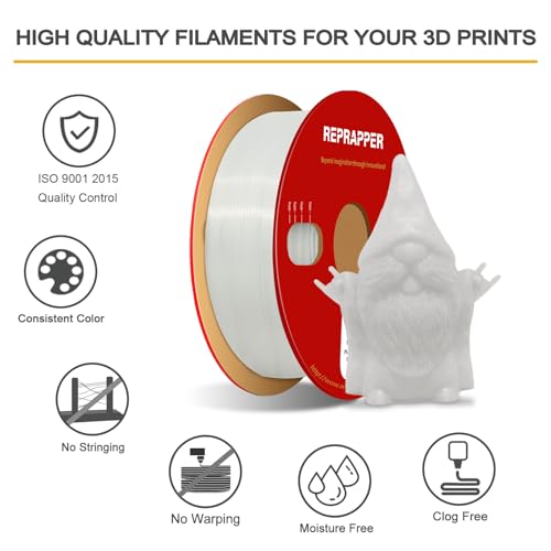 Image of RepRapper Glow in the Dark PLA Filament 1.75mm (+- 0.03mm) 2.2lb (1kg) for 3D Printer, Phosphorescent Glow PLA, White (Pearl)