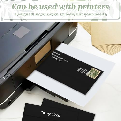 Image of Mulbozy 200Pcs #10Black Envelopes Letter Size Windowless Self Seal Security