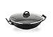 Barazzoni Le Cotture Speciali Wok con Coperchio in Vetro Temperato, Diametro cm 32, Alluminio Pressofuso con Rivestimento Marmotech a 5 Strati. Made in Italy.