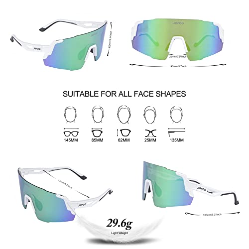 Jefoo Rimless Sports Sunglasses For Men Women-Lightweight, Adjustable Nose Pad, Uv Protection -Baseball, Running, Mtb Glasses #TOP2