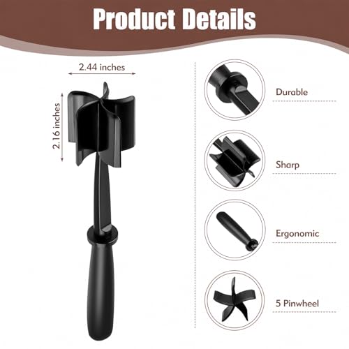 2PCS Ground Beef Masher with 5-Blade Head, High-Temp Heat-Resistant Ground Meat Chopper, Black Meat Masher for Multi-Function Mix and Mash, Nylon Kitchen Utensils for Turkey/Beef by AVZ - Used condition - Image 2