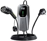 Cavo di Ricarica Tipo 2, 3,68 kW/5M, Cavo di Ricarica per Auto Elettrica, Display LED 6A-16 A, Caricatore Portatile EV, Tipo 2, per Veicoli Elettrici con Monofase EU-Schuko, IP65 (norma IEC 62196-2)