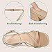 Abbleet Platform Heels for Women Strappy Block Chunky High Heels Open Toe Ankle Strap Sandals Fashion Lace Up Wedding Party Evening Prom Dance Dress Shoes(Nude,6.5)