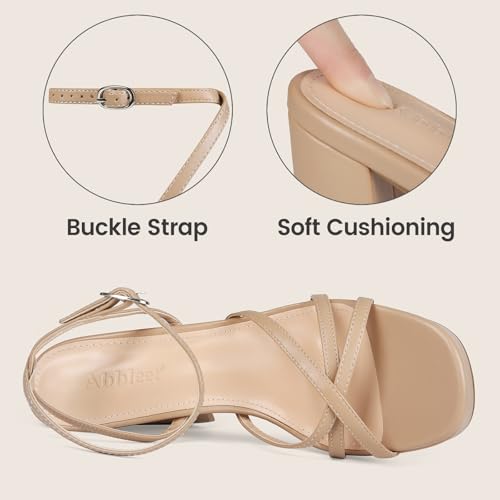 Image of Platform Heels for Women Strappy Chunky Heels Thick High Heel