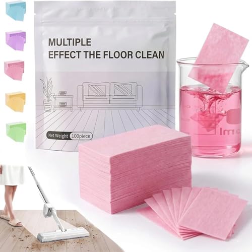 AWUZNE Floor Cleaner Tablets, Multi-Effect Mopping Tablets for Hardwood Floors, Tile & Laminate, Dissolves Quickly in Water (pink,100pcs)