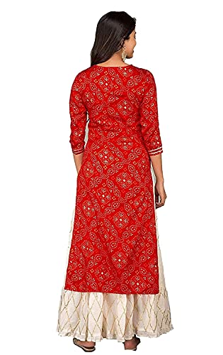 Image of Women Rayon Straight Golden Foil Printed Kurta with Palazzo || Kurti with Palazzo Set for Casual Party & Festival Wear in Round Neck with 3 /4 Sleeve for Girls