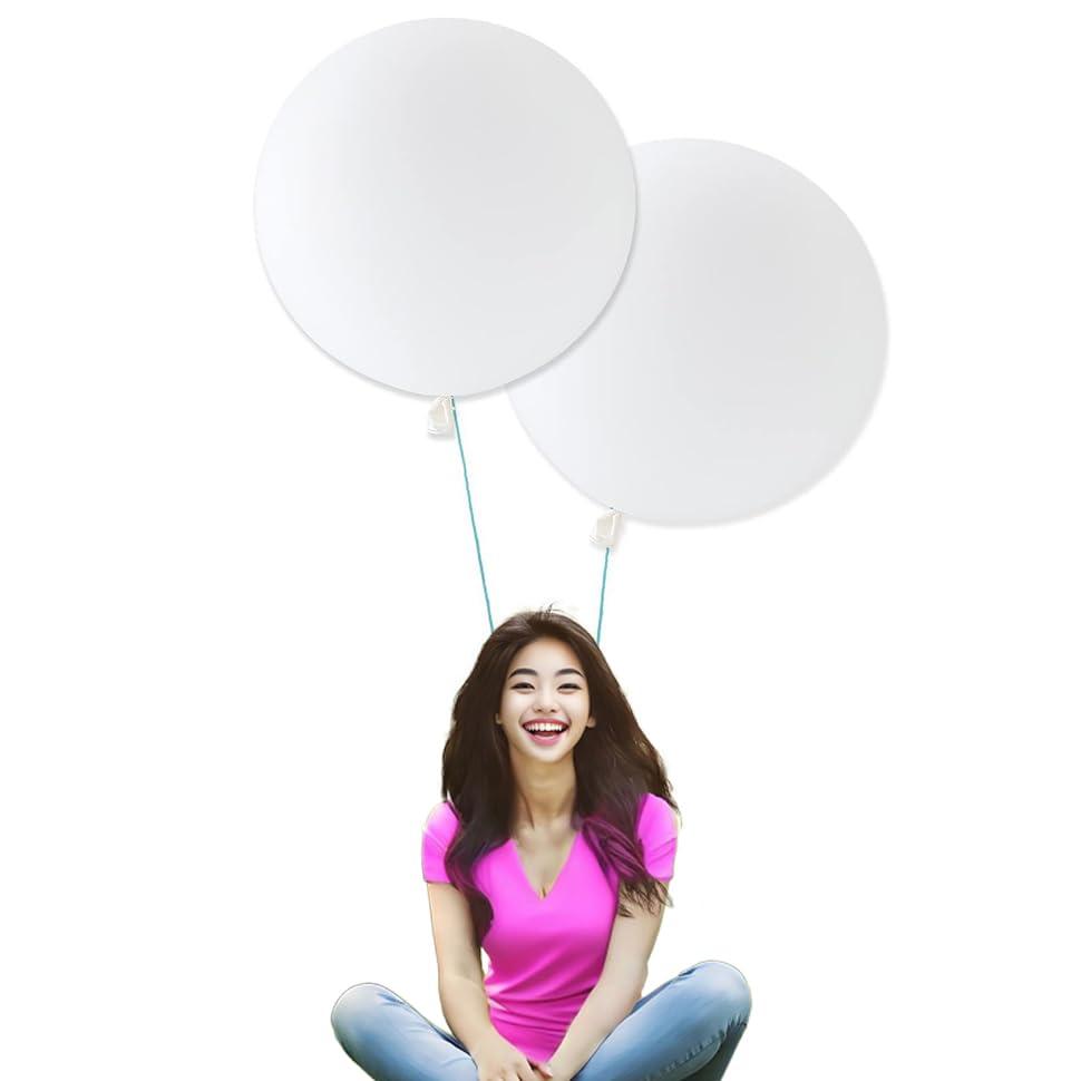 IN-JOOYAA 7Pcs 24 Inch Balloons Giant Round Balloons Large Balloon For Wedding Baby Shower Birthday Decorations (White)