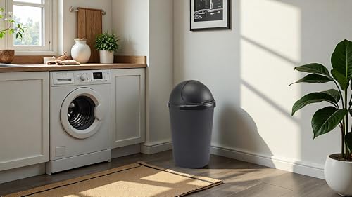 50L 50 Litre Anthracite Black Kitchen Bullet Bin with Roll Open Lid 73cm (H) x 37cm (W) - Image 4