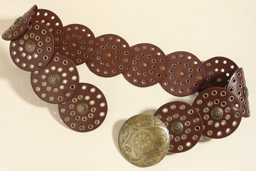 INOGIH Womens-Wide-Disc-Boho-Concho-Western-Belt - Western-Leather-Cowgirl-Country-Belt for Dress Jeans4