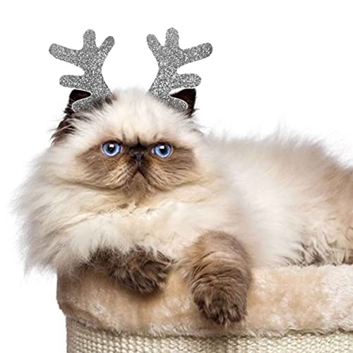 Natal Pet Chifre Rena Natalina Em Eva C/glíter P/Gato Ou Cão Mini (PP)