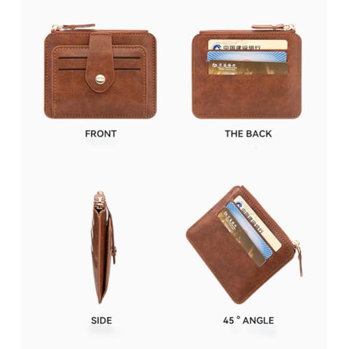 Slim Wallet for Women Men Bifold Credit Card Holder with Zipper Coin Pocket ID Window Cash Wallet3