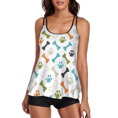 Robe de plage tankini patte d'os de chien pour vos journées farniente et baignade
