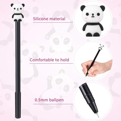 20 bolígrafos gel negro panda pack escolar miniatura 5