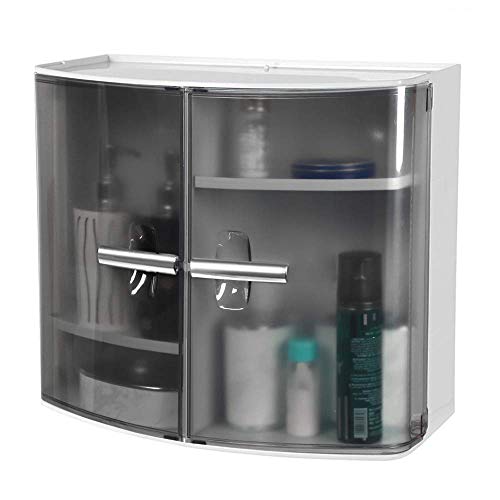 Regalo-Plastic-Bathroom-Cabinet-Medium-Grey Plastic Bathroom Cabinet