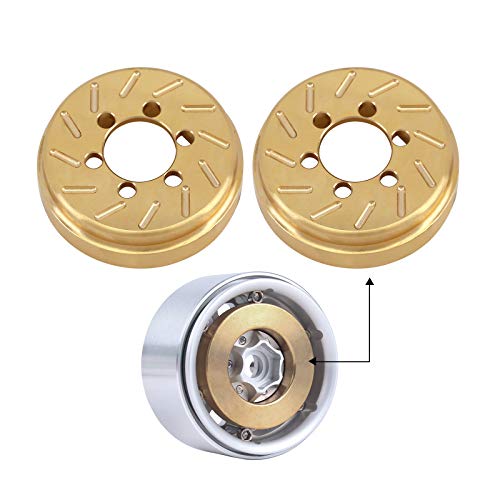 INJORA RC Internal Brass Counterweight 2pcs 63g Brake Disc Weights for 1.9inch 2.2inch Wheel Rims Axial SCX10 90046 D90 TF2 Traxxas TRX4