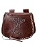 Produktbild Battle-Merchant Mittelalter Gürteltasche mit Thorshammer Prägung aus Leder | Bauchtasche für Damen und Herren in Braun | Wikinger Reenactment Ledertasche für den Gürtel | Karneval Kostüm