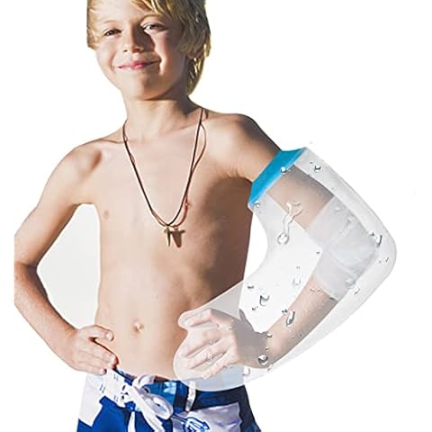 SUPERNIGHT Waterproof Cast Cover, Child Full Arm for Bathe Shower, Watertight Plaster Cast Bandage Protector for Arm, Wrist, Elbow and Hand Wounds(Long) Cover